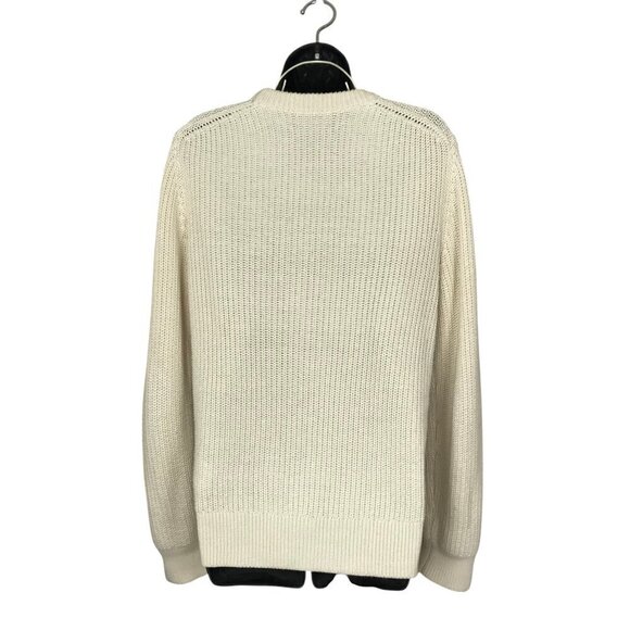 Sandro Paris Cream Crew Neck 91%Cotton 9% Silk Sweater Size M - Picture 5 of 8